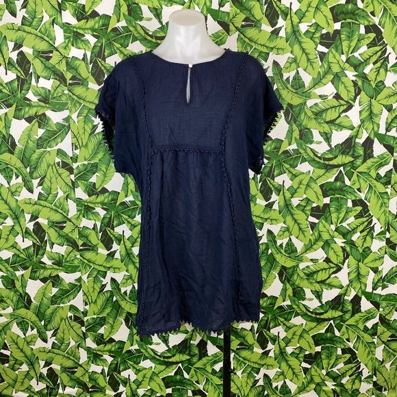 J. Crew Other - J. Crew Navy Pom Pom Tunic Swimsuit Coverup